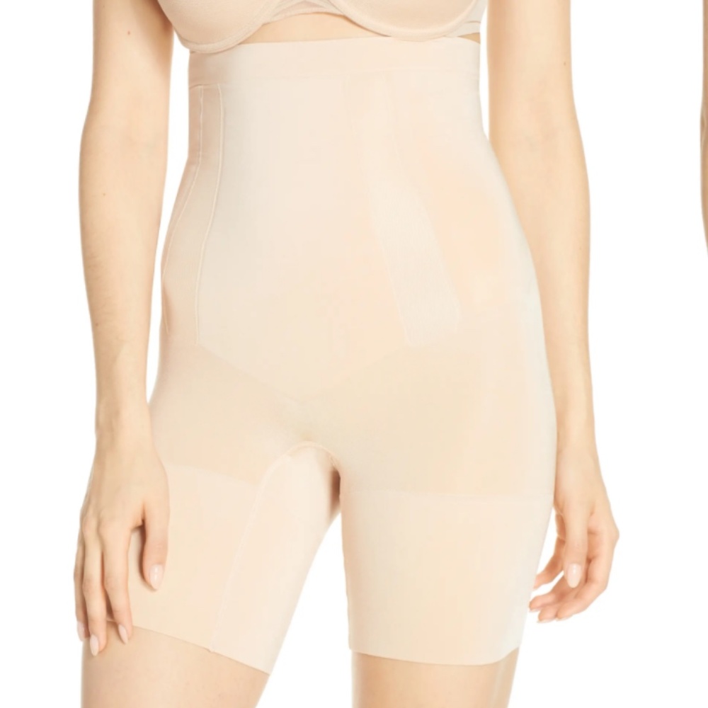 SPANX OnCore High Waist Mid Thigh Shaper Shorts - SOFT NUDE